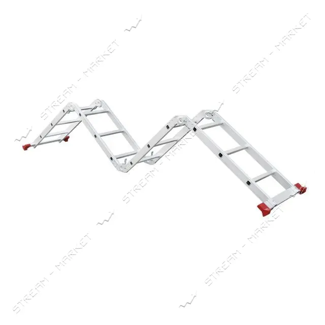 Лестница Intertool LT-0030 алюминиевая мультифункциональная трансформер 4x3ступ. 3.70м