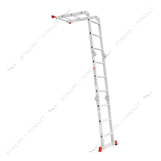 Лестница Intertool LT-0030 алюминиевая мультифункциональная трансформер 4x3ступ. 3.70м