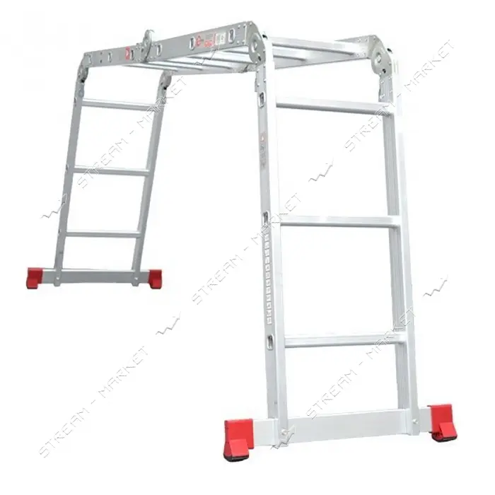 Лестница Intertool LT-0030 алюминиевая мультифункциональная трансформер 4x3ступ. 3.70м