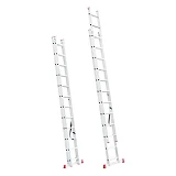 Лестница алюминиевая Intertool LT-0212 универсальная раскладная 2-х секционная по 12 ступеней 5.93м