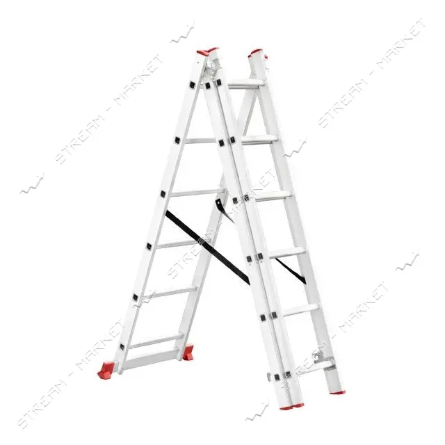 Лестница Intertool LT-0306 алюминиевая 3-х секционная универсальная раскладная 3x6ступ. 3.41м       