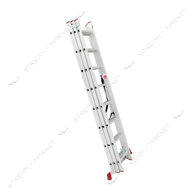 Лестница Intertool LT-0308 алюминиевая 3-х секционная универсальная раскладная 3x8ступ. 5.09м       