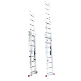 Лестница Intertool LT-0308 алюминиевая 3-х секционная универсальная раскладная 3x8ступ. 5.09м       