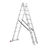 Лестница Intertool LT-0309 алюминиевая 3-х секционная универсальная раскладная 3x9ступ. 5.93м       