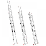 Лестница Intertool LT-0310 алюминиевая 3-х секционная универсальная раскладная 3x10ступ. 6.77м