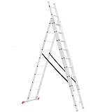 Лестница Intertool LT-0311 алюминиевая 3-х секционная универсальная раскладная 3x11ступ. 6.7м       