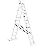 Лестница Intertool LT-0312 алюминиевая 3-х секционная универсальная раскладная 3x12 ступ. 7.89м     