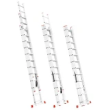 Лестница Intertool LT-0312 алюминиевая 3-х секционная универсальная раскладная 3x12 ступ. 7.89м     