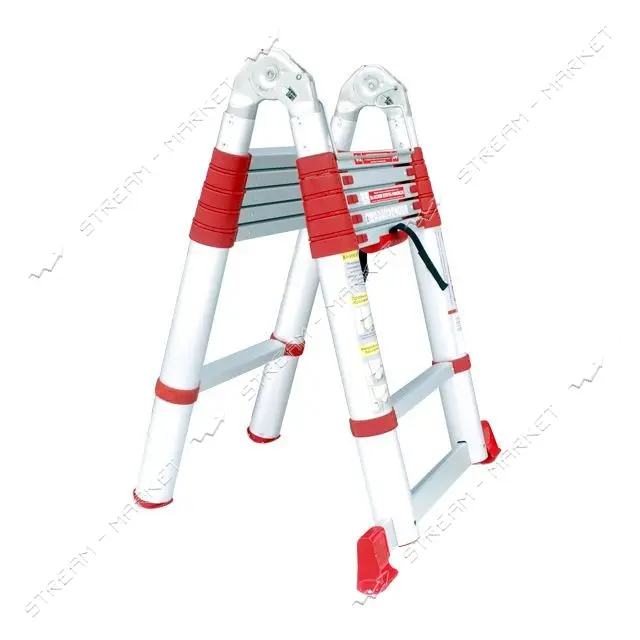 Лестница Intertool LT-3039 алюминиевая телескопическая раскладная универсальная 12ступ. 3.85м       