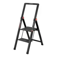 Стремянка алюминиевая Intertool LT-5002 Black Slim 2 ступени высота верхней ступени 456мм 150кг     