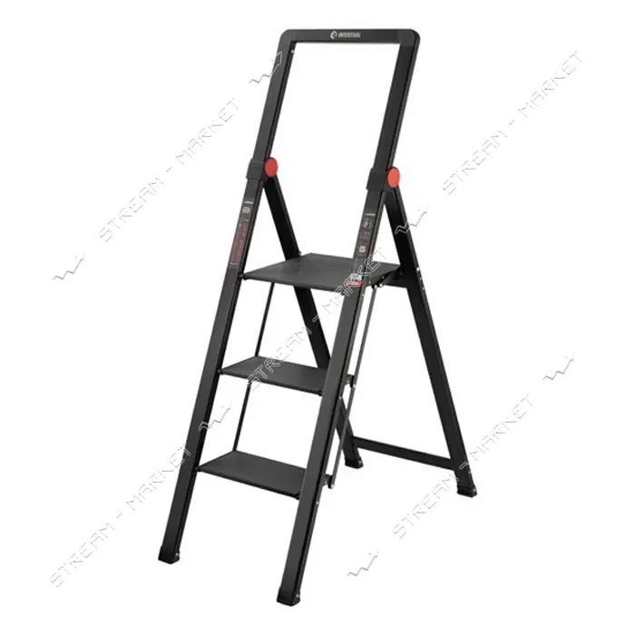 Стремянка алюминиевая Intertool LT-5003 Black Slim 3 ступени высота верхней ступени 684мм 150кг