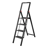 Стремянка алюминиевая Intertool LT-5004 Black Slim 4 ступени высота верхней ступени 912мм 150кг     