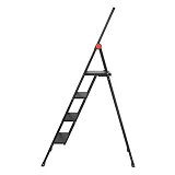 Стремянка алюминиевая Intertool LT-5004 Black Slim 4 ступени высота верхней ступени 912мм 150кг     