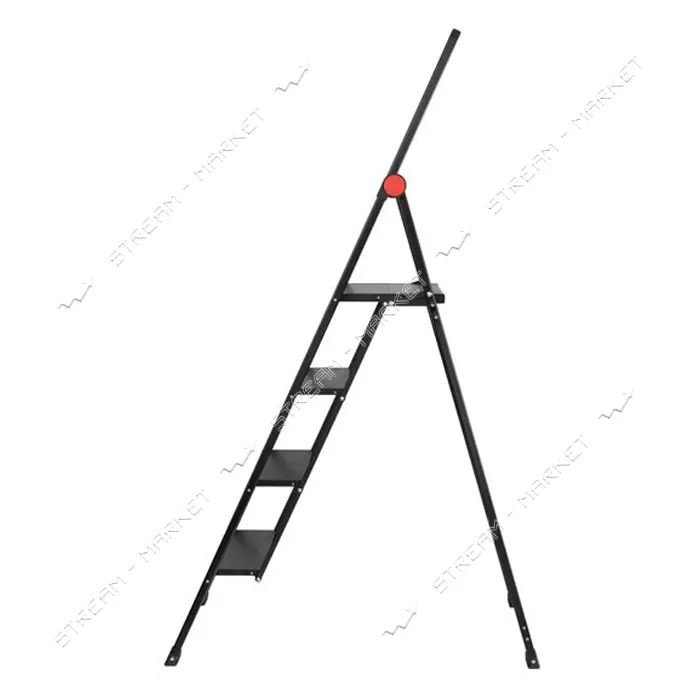 Стремянка алюминиевая Intertool LT-5004 Black Slim 4 ступени высота верхней ступени 912мм 150кг     