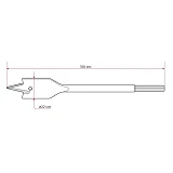 Сверло перьевое Intertool SWF-2215 по дереву 22х150мм