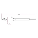 Сверло перьевое Intertool SWF-2515 по дереву 25х150мм