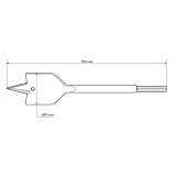 Сверло перьевое Intertool SWF-3015 по дереву 30х150мм