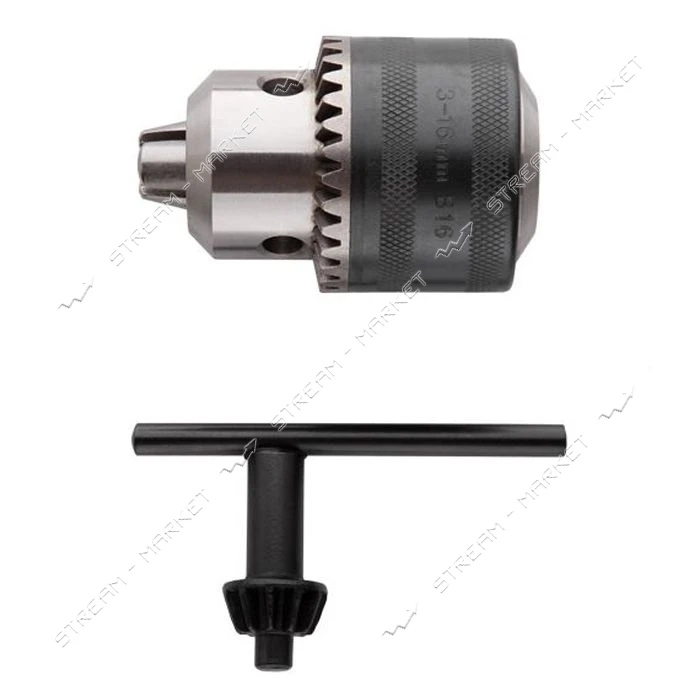 Патрон для дрели Intertool ST-1616 с ключом В16 3-16мм                                              