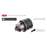 Патрон для дрели Intertool ST-1616 с ключом В16 3-16мм                                              