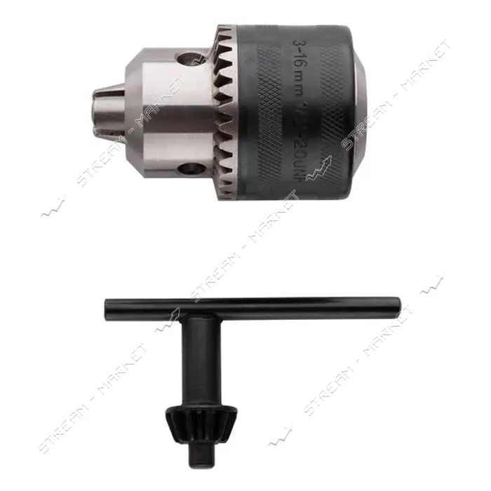 Патрон для дрели Intertool ST-1620 с ключом 1/2"х20 3-16мм                                          