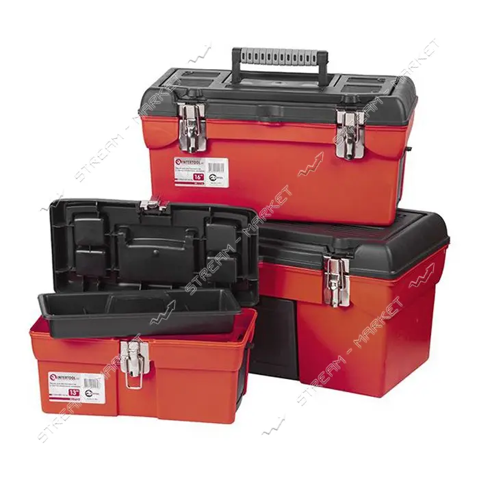 Комплект ящиков для инструмента Intertool BX-0006 с метал.замком 13" 16.5" 19" дюймов 3шт           