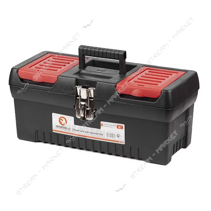 Ящик для инструмента Intertool BX-1016 с металлическими замками 16" 396x216x164мм                   