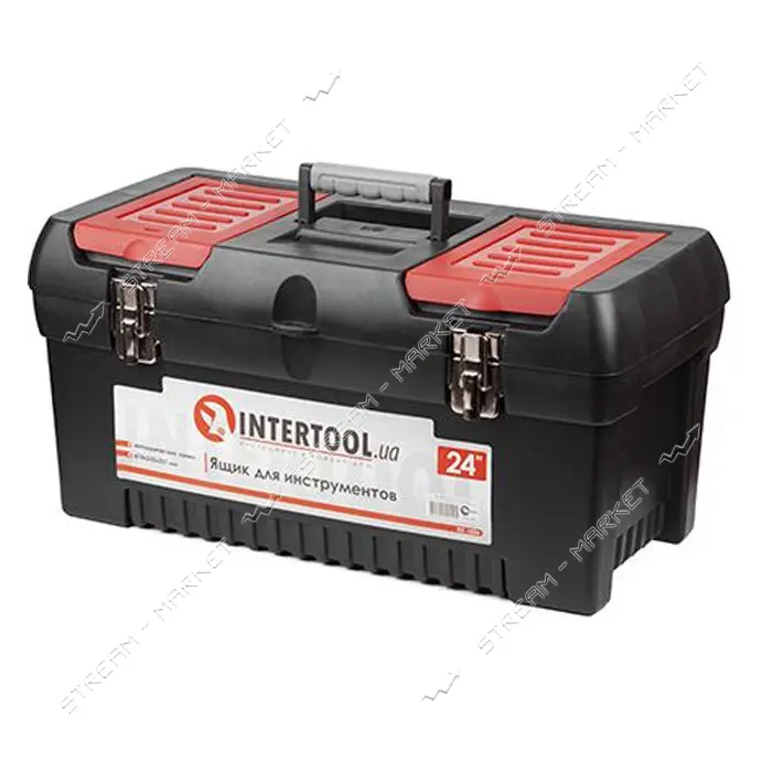 Ящик для инструмента Intertool BX-1024 с металлическими замками 24" 610x255x251мм