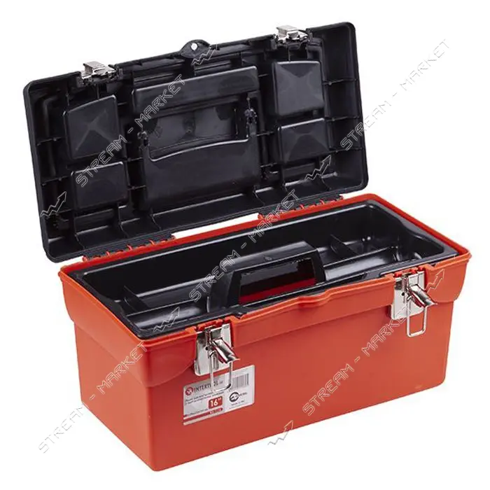 Ящик для инструмента Intertool BX-1116 с металлическими замками 16" 396x216x164мм                   