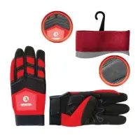 Перчатки Intertool SP-0143 Microfiber тканевые красные с черными вставками спандекса на ладони 10"