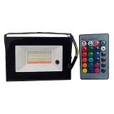 LED прожектор Lemanso 10W RGB с пультом IP65 черный