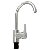 Смеситель для кухни Plamix Leon-011 Chrome ухо на гайке без подводки пластиковый