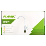 Смеситель для кухни Plamix Leon-011 White ухо на гайке без подводки пластиковый