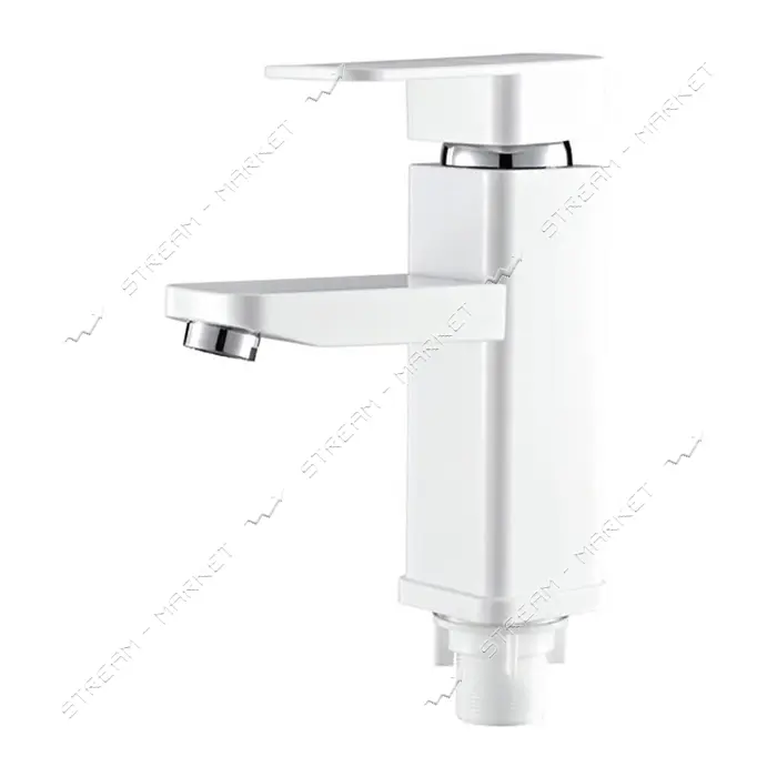Смеситель для умывальника Plamix Kub-001 White на гайке без подводки пластиковый                    