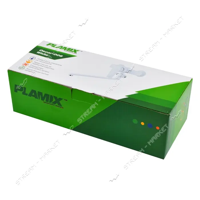 Смеситель для ванны длинный Plamix Mario-006 White без шланга и лейки пластиковый картридж 40мм