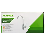 Смеситель для кухни Plamix Mario-011 White ухо на гайке без подводки пластиковый                    