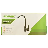 Смеситель для кухни Plamix Mario-011 Black ухо на гайке без подводки пластиковый