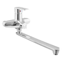 Смеситель для ванны Plamix Oscar-006 EURO длинный без шланга и лейки пластик Chrome                 