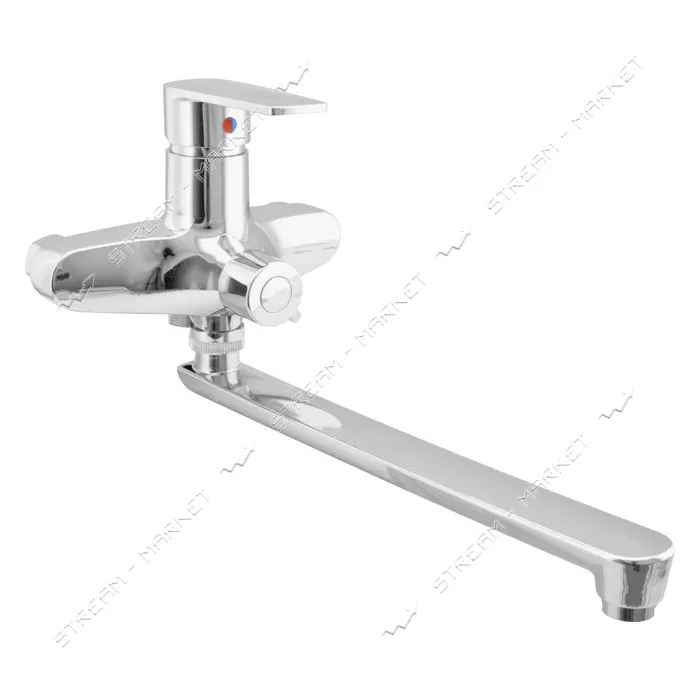 Смеситель для ванны Plamix Oscar-006 EURO длинный без шланга и лейки пластик Chrome