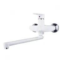 Смеситель для ванны Plamix Oscar 006 Euro-White длинный без шланга и лейки пластиковый картридж 35мм