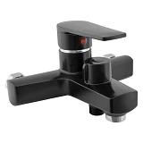 Смеситель для ванны Plamix Oscar-009 EURO короткий без шланга и лейки пластиковый картридж черный