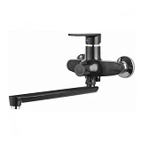 Смеситель для ванны Plamix Oscar-006 Euro Black длинный без шланга и лейки пластиковый картридж 35мм