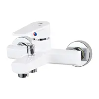 Змішувач для ванни Plamix Oscar 009-White відтяжний без шланга та лійки пластиковий                 