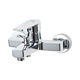 Смеситель для ванны Plamix Oscar 009 короткий оттяжной без шланга и лейки пластик Chrome            