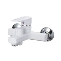 Смеситель для ванны Plamix Oscar-009 EURO короткий без шланга и лейки пластиковый картридж белый    