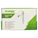 Смеситель для умывальника Plamix Sergio-001 White на гайке без подводки пластиковый                 