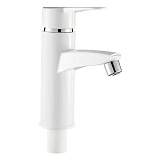Смеситель для умывальника Plamix Sergio-001 W White на гайке с подводкой пластик корпус