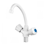 Смеситель для кухни Plamix Ama-271 white ухо на гайке без подводки пластик корпус