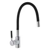 Смеситель для кухни Mixxus Premium Rio 011 Refl Black с силиконовым изливом                         