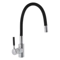 Змішувач для кухні Mixxus Premium Rio 011 Refl Black з силіконовим зливом                           