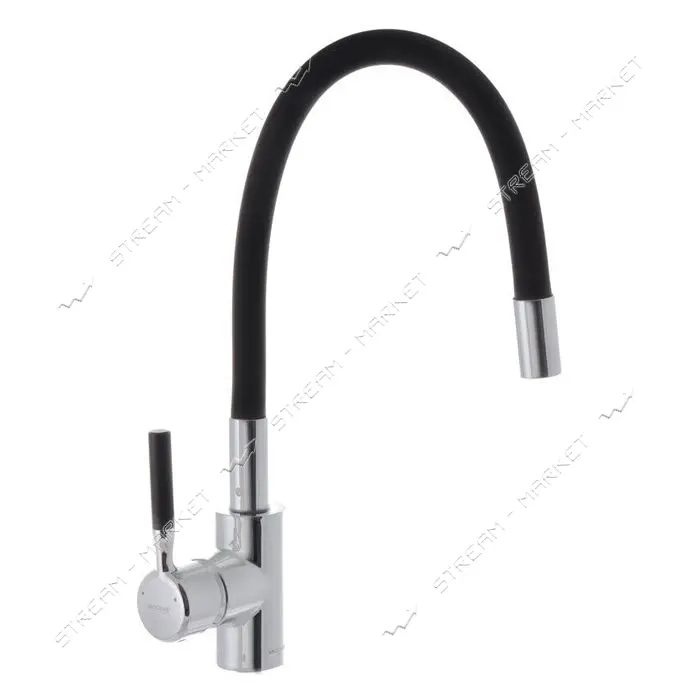 Смеситель для кухни Mixxus Premium Rio 011 Refl Black с силиконовым изливом                         
